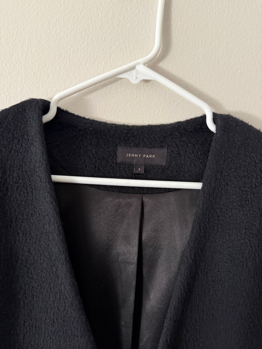 Jenny Park Black Textured Alpaca Oversized Coat - Picture 3 of 4